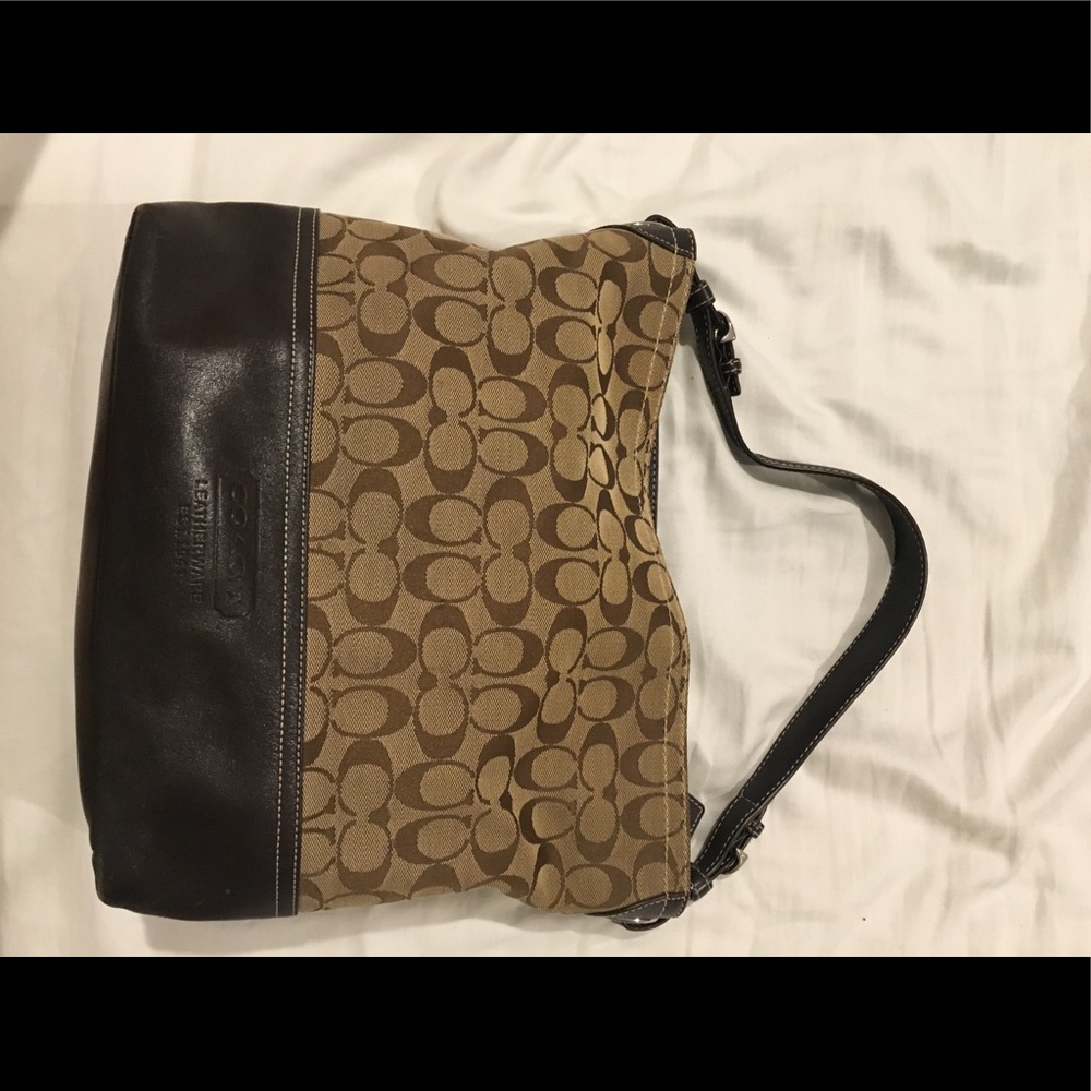 Coach monogram shoulder bag tote